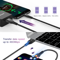 Câble usb type-c pour recharge et transfert de données, cordon de chargeur pour android