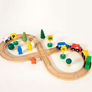 Juego de Tren de Madera Creativo e Ideal para Niños, Construcción de Vías de Tren Seguras y Duraderas, Compatible con el Juego Imaginativo - Product Image 6