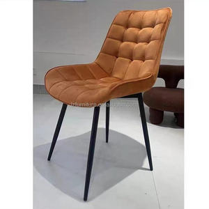 New Designed Modern Style Upholstered Velvet Black Metal Chair Living Room Accent Dining Chair for Home Hotel - Product Image 4