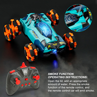 Offre Spéciale Voiture RC 1612 à Six Roues avec Lumières Cool et Pulvérisation d'Eau, Véhicule RC 2.4G à 360° avec Flip, Voiture de Cascade Déformable pour Drift, Jouets de Noël