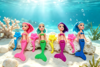 Poupée sirène à corps solide de 5 pouces, jouet pour filles, poupée princesse sirène colorée pour enfants, cadeau