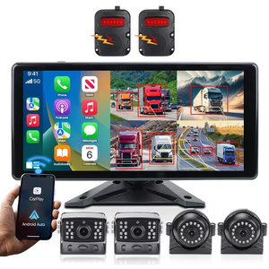 Greenyi 10.36 "Dashcam GPS navigation không dây Apple Carplay và android-auto điểm mù phát hiện BSD DVR kỷ lục Màn hình IR Camera - Product Image 1