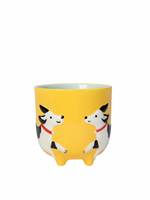 Mug en céramique fait main de designer, motif chien de dessin animé mignon, luxe léger haut de gamme, compatible lave-vaisselle et micro-ondes, décoration d'intérieur