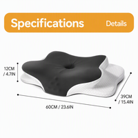 Oreiller papillon en mousse à mémoire de forme avec boutons de massage SPA, support ergonomique double hauteur pour le cou, idéal pour les dormeurs latéraux, ailes de protection des oreilles OEM/ODM