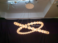 Lustre en forme de boule d'albâtre, luminaires suspendus, abat-jour personnalisé, décoration de villa de luxe, lampes suspendues