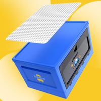 Boîte de rangement pliable pour vêtements avec couvercle en plastique PP, grande capacité, porte transparente, empilable, design moderne, bac moulé par injection