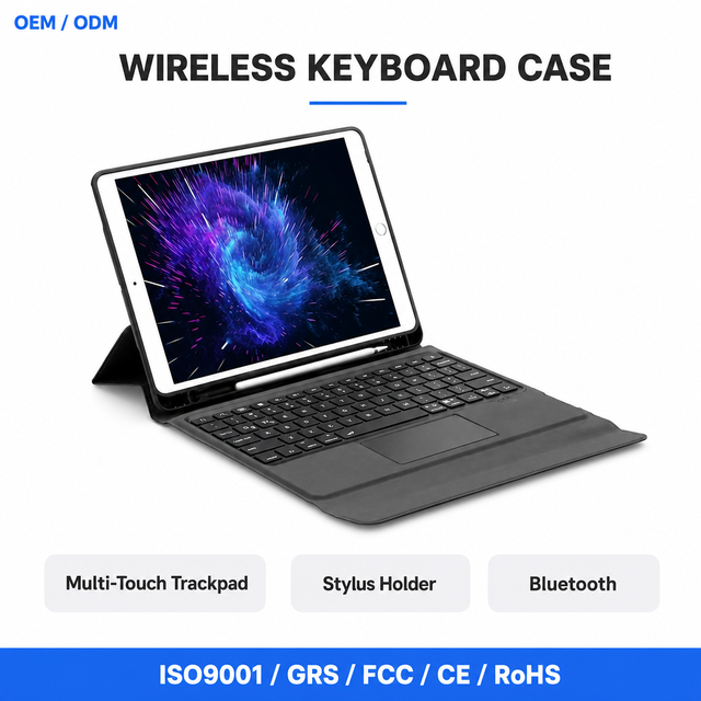 New Factory Wholesale Wireless RGB Backlit Keyboard Case for iPad 9th 8th 7th Generation USB Type-C Interface Trackpad Auto 100B