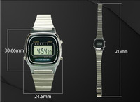 Montre numérique LED pour femmes, montres électroniques de sport, Relogio Masculino, Relojes, bracelet en acier, montres-bracelets vintage étanches