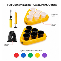 Table de beer pong gonflable JH 6FT avec 12 gobelets et balles, jeu de fête aquatique flottant en forme de triangle pour piscine, pelouse et plage, vente en gros