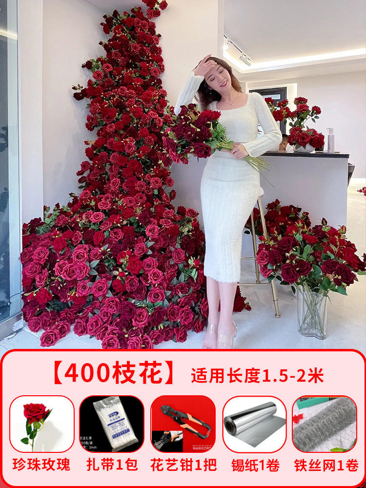 ชุดเคาน์เตอร์บาร์น้ำตกดอกกุหลาบ [ดอกไม้400]