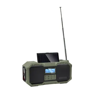 D588 Home Essential Emergency Radio Transept Speaker Surya Multifungsi Am Fm Dab Radio dengan Daya Manual/Solar Charge