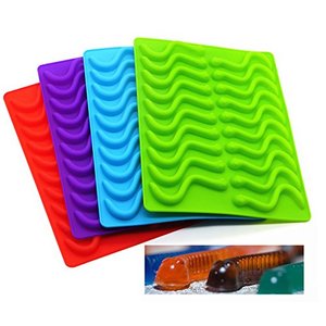 Gran oferta, molde de gusanos de goma de silicona de grado alimenticio, Forma cuadrada con cuentagotas para hacer caramelos de goma - Product Image 6