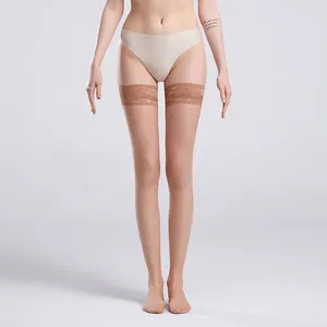 Low Price Mature Women Semi Sheer Tights Pantyhose Silk High Stocking Sexy Girls Silicone Aiti-Slip Tube Stocking