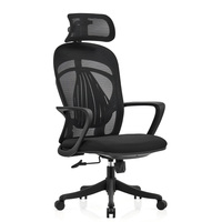 Chaise de bureau ergonomique moderne pivotante en maille avec appui-tête réglable, chaise de luxe en plastique et nylon pour personnel, vente en gros de mobilier