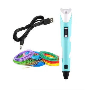 3D Printer Pen 1.75Mm Pla Filament Automatische Printing Pen Kids Met 9M Pla Tekening Pennen Verjaardag Kinderen dag Geschenken