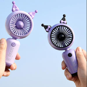 Mini-ventilateur <span class=keywords><strong>portable</strong></span> de poche pour étudiant, avec poignée imprimée et oreilles de dessin animé, rechargeable, idéal comme cadeau - Product Image 1