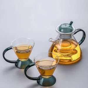 Manufacturers Wholesale Sell Coffee Set Hand Brewed Sharing Measuring Glass Cup Jug With Strainer Scale
