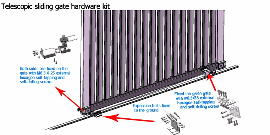 Telescopic Sliding Gate Hardware