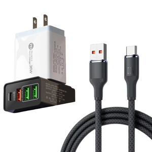 Carga rápida 36w Pd + Qc3.0 <span class=keywords><strong>2</strong></span> Usb Eu Us Plug Usb Carga rápida Tipo C con cable de carga rápida - Product Image 1