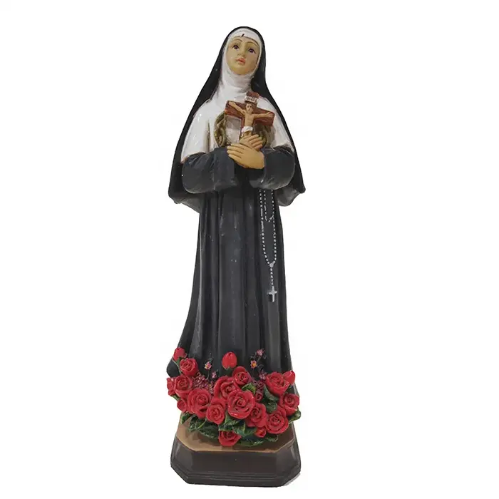 Cetakan dekorasi rumah untuk kerajinan rosario Resin epoksi manik-manik agama Katolik Sant Rita buatan tangan Aksesori bunga ikat kepala bunga