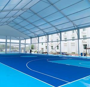 เต็นท์หลังคาคลุมสนามกีฬาขนาดใหญ่ โครงสร้างอลูมิเนียม ผ้าคลุม PVC สำหรับสนามบาสเกตบอล เทนนิส ฟุตบอล - Product Image 1