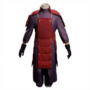 Costume de <span class=keywords><strong>cosplay</strong></span> de guerrier de clan d'anime japonais, armure de poitrine rouge avec gants et bandages pour les jambes, tenue de jeu de rôle, chaussures disponibles - Product Image 3