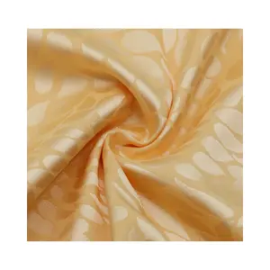 5% Polyester 5% Spandex woven gold Stretch floral satin Jacquard Fabric For dress