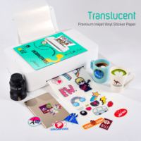 Paquet de 20 feuilles de papier d'étiquettes auto-adhésif transparent de taille A4 pour imprimantes laser à jet d'encre matériau PET