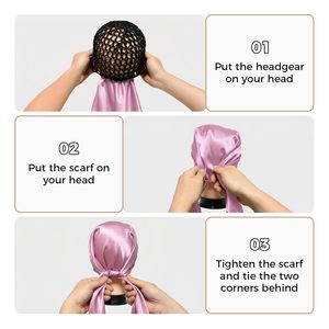 Gorro de satén dos en uno <span class=keywords><strong>para</strong></span> rizar el cabello, gorro de <span class=keywords><strong>dormir</strong></span>/baño <span class=keywords><strong>para</strong></span> mujer, estilo étnico, ajustable, <span class=keywords><strong>para</strong></span> las cuatro estaciones, herramienta <span class=keywords><strong>para</strong></span> el cabello - Product Image 3
