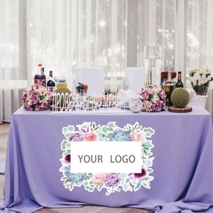 Couverture rectangulaire faite sur commande de table 100% polyester 84 "L X 60" W avec l'angle droit - Product Image 3