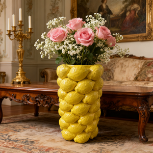 Jarrón de Cerámica Amarillo Limón Moderno 2025 para Decoración de Interiores, Jarrón de <span class=keywords><strong>Flores</strong></span> <span class=keywords><strong>con</strong></span> Diseño de Limón 3D en Forma de Fruta - Product Image 3