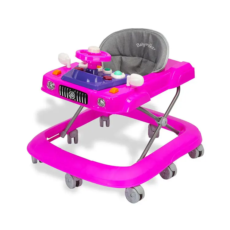 Andador de bebé de fábrica 3 en 1 silla para caminar de dibujos animados musicales juguete música niños niño niña andador andadores de bebé baratos con ruedas y asiento