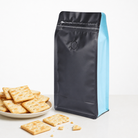 Sacs à fond plat de qualité alimentaire avec valve et fermeture éclair refermable pour l'emballage de biscuits, de gâteaux, d'aliments pour bébés et de chips de pommes de terre