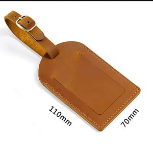 Genuine Leather Striped Luggage <b>Tag</b> <b>ID</b> Label Eco-Friendly Portable Luxury Handmade Identifiers Travel <b>Tags</b> for Suitcase Backpack - Product Image 6
