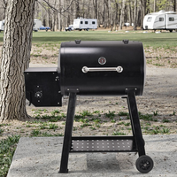Four à granulés sur chariot, poêle à granulés pour camping extérieur, cuisinière à bois, barbecue à charbon pour kebab