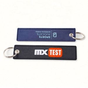Wholesale Custom Fabric Embroidery Patch Key Ring Tag Stylish Embroidered Keychain for Carabiner & Promotional Items - Product Image 2