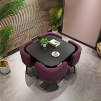 Table et Chaise de Négociation Simples, Ensemble Idéal pour Café, Réception, Salon de Détente, Petite Table Ronde
