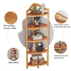 Corner <b>shelf</b>, floor-standing kitchen triangular corner cabinet, modern minimalist bedroom storage <b>rack</b>, export custom model. - Product Image 3