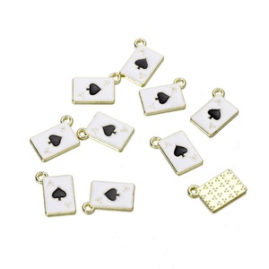 Pendentifs Thème Cartes à Jouer en Alliage, Pendentif Carré en Forme de Pique pour Fabrication de Bijoux, Cadeau, Noir et Rouge Mélangé, 10 Pièces Chacun - Product Image 1