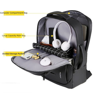 Sac à dos unisexe personnalisé imperméable pour ordinateur portable 15,6 pouces, idéal pour les trajets professionnels et les voyages 2026 - Product Image 3