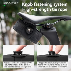 Bolsa Trasera Impermeable y Ligera para <span class=keywords><strong>Bicicleta</strong></span> de Carretera, Ajustable, con Cierre de Perilla, de Poliéster, con Soporte para Botella de Agua - Product Image 5