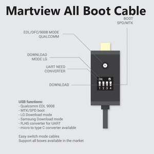 Câble multifonction Martview UMF All Boot (COMMUTATION FACILE) <span class=keywords><strong>Micro</strong></span> <span class=keywords><strong>USB</strong></span> <span class=keywords><strong>RJ45</strong></span> pour toutes les boîtes, téléchargement EDL, téléphones Android - Product Image 3