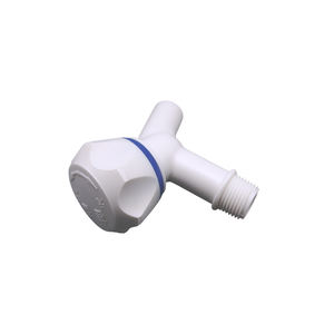 Grifo de Agua Fría de Alta Calidad, Grifo de Plástico Blanco para Lavabo con Manija en Forma de Diamante - Product Image 1