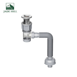 Tubería de Desagüe Cromada Moderna de Fácil Limpieza, Manguera de Conexión para Lavabo de Baño, Tuberías de Plástico para Conexión a Alcantarillado - Product Image 1