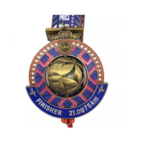 Récompense des articles les plus vendus Médaille de marathon 3D Conception de ruban sportif Médaille en alliage de zinc