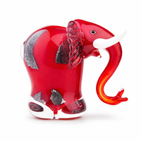 Décoration d'art moderne, artisanat, éléphant à long nez en verre coloré émaillé fait à la main, ornement créatif pour la décoration de la maison