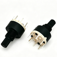 TC-RS16 180 °   Interruptor Rotatorio de Engranajes de 16mm con Orificio Abierto, 1 Polo, 2 Polos, 2-12 Posiciones, 1NO, para Uso en Electrodomésticos