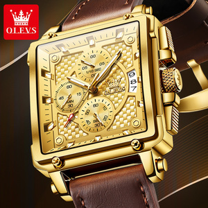 OLEVS 9925 Reloj de cuarzo elegante para hombre Banda de cuero genuino Cronómetro luminoso Reloj de pulsera de negocios - Product Image 6
