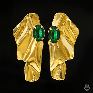 PRAO, pendientes de tuerca de Esmeralda hechos a mano, joyería de moda antideslustre para mujer, producto a granel - Product Image 1