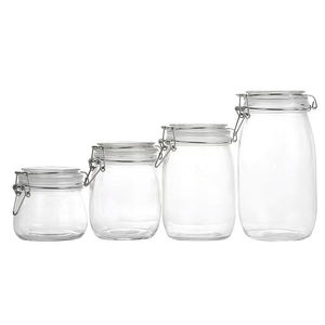 Pot en verre borosilicate hermétique personnalisable avec couvercle à clip en acier inoxydable <span class=keywords><strong>pour</strong></span> la conservation des aliments, capacités de 500 ml à 3000 ml - Product Image 4